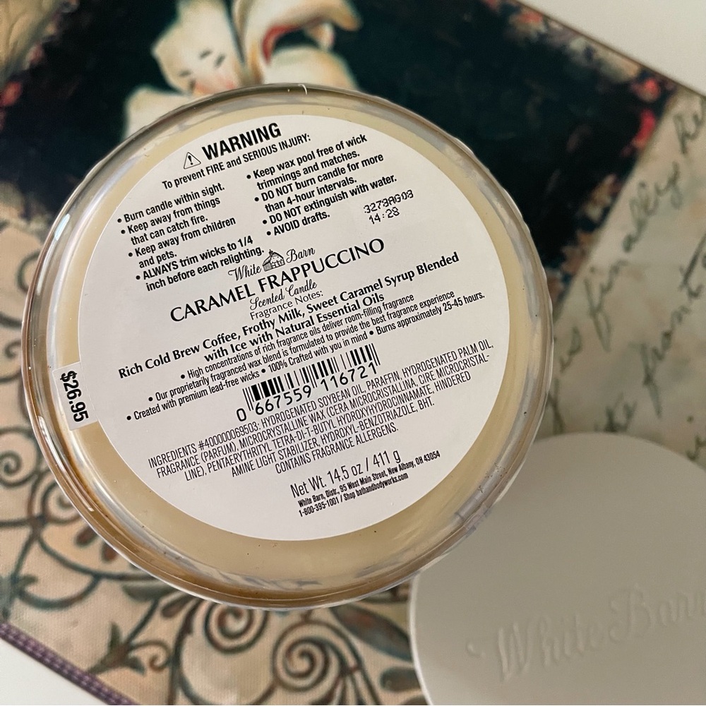 White Barn Carmel Frappuccino Three Wick Scented Candle - Picture 6 of 10